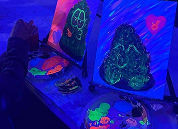 Denver Blacklight Paint Party guests