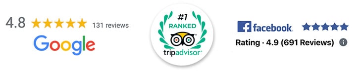 Google Reviews 5 stars and Trip Advisor #1 Ranked