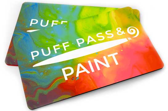 gift cards for puff pass & paint!